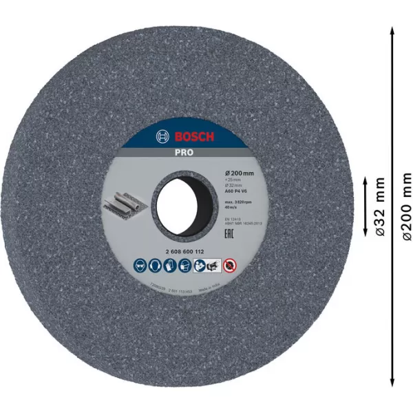 Kotouč brusný PRO Metal, 200 × 25 × 32 mm, G60