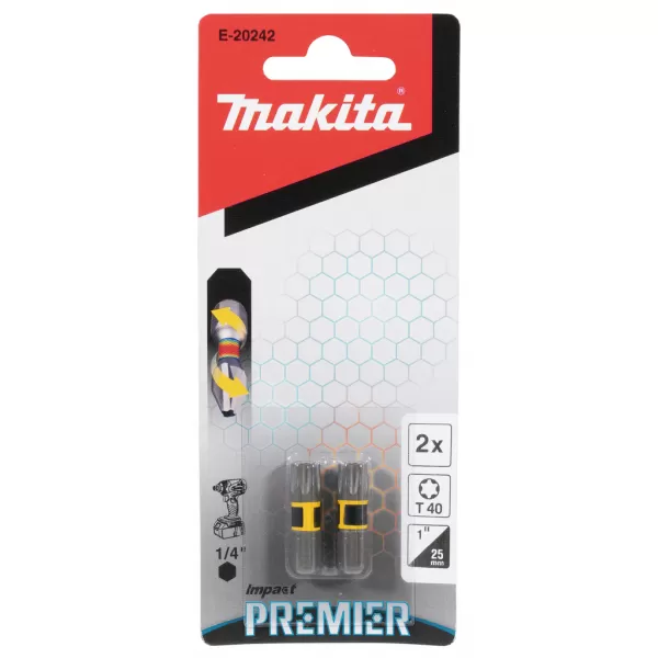 Bit šroubovací torzní Impact Premier (E-form),Torx T40, 2ks Makita