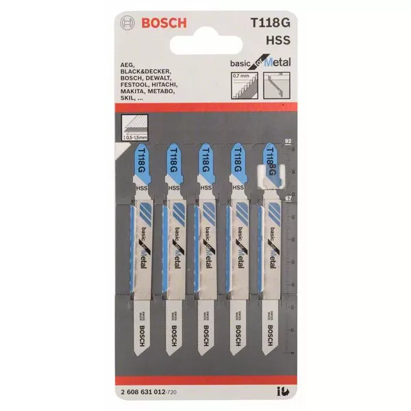 Pilový plátek do kmitací pily T 118 G Basic for Metal, Bosch