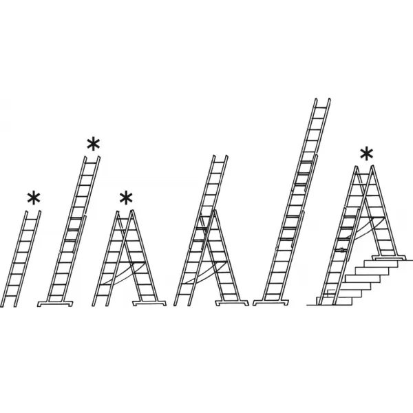 Žebřík univerzální výsuvný 3 dílný 3x10 příček Hymer