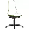 Židle základní pracovní NEON zelený lem, synchro s kluzáky, bez polstru