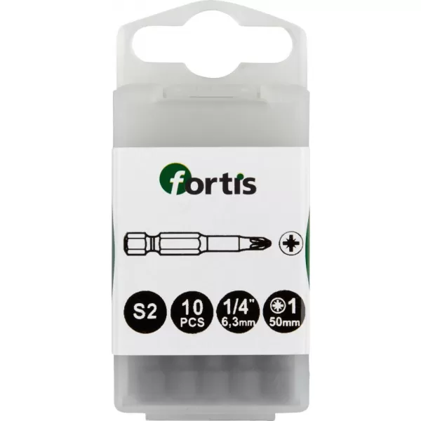 Bit 1/4" DIN3126 E6,3Bit PZ 2x50mm 10ks.FORTIS