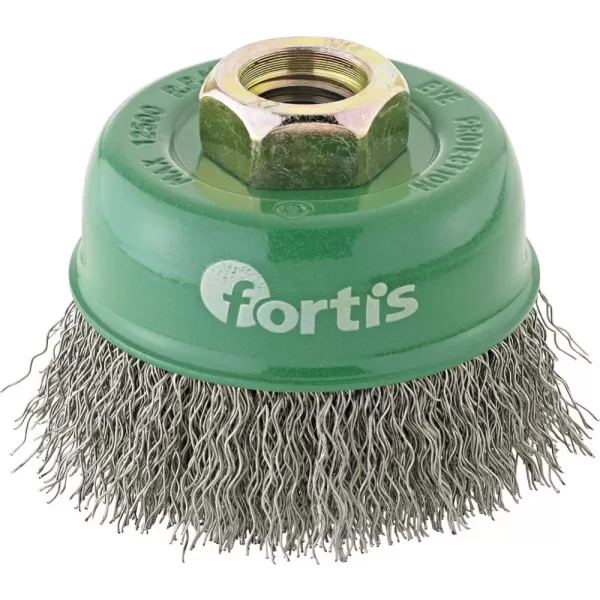 Kartáč hrncový nerez 60x0,3mm zvlněný M14 FORTIS