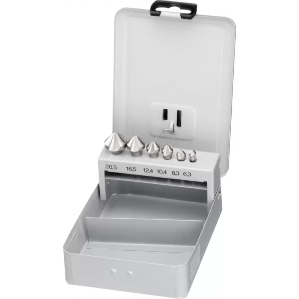 Kuželový záhlubník sada D3126 HSS 1/4“ 6,3-20,5mm FORTIS