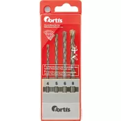 Univerzální vrták-Set 4díl. 4, 5, 6, 8mm FORTIS