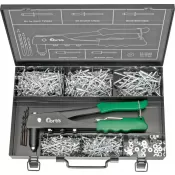 Kleště nýtovací 2,4 - 4,8mm sada 604 díl. FORTIS