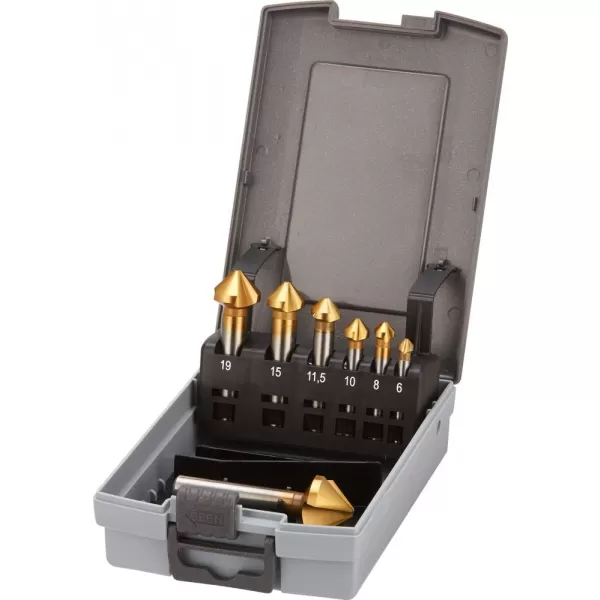 Kuželový záhlubník sada D335C HSS 90G 6,0-25mm 7ks FORTIS