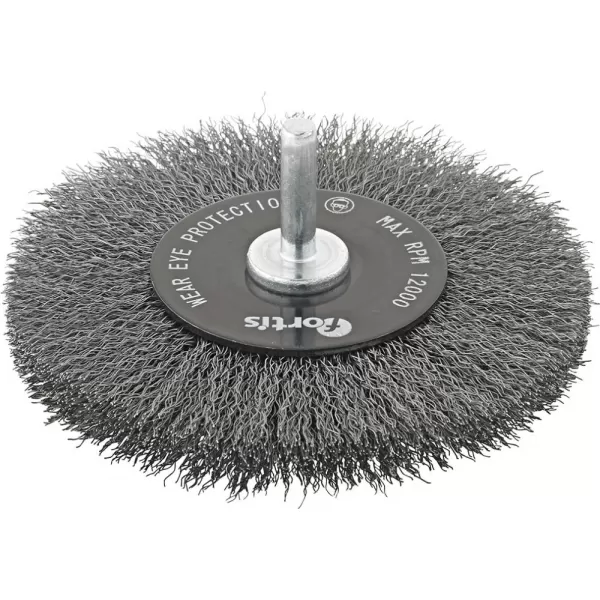 Kulatý kartáč ocel drát 100mm hrubý zvlněný FORTIS