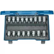Sada nástrčkové klíče 1/2" T20 do T60 a E10 do E24 17 ks. GEDORE
