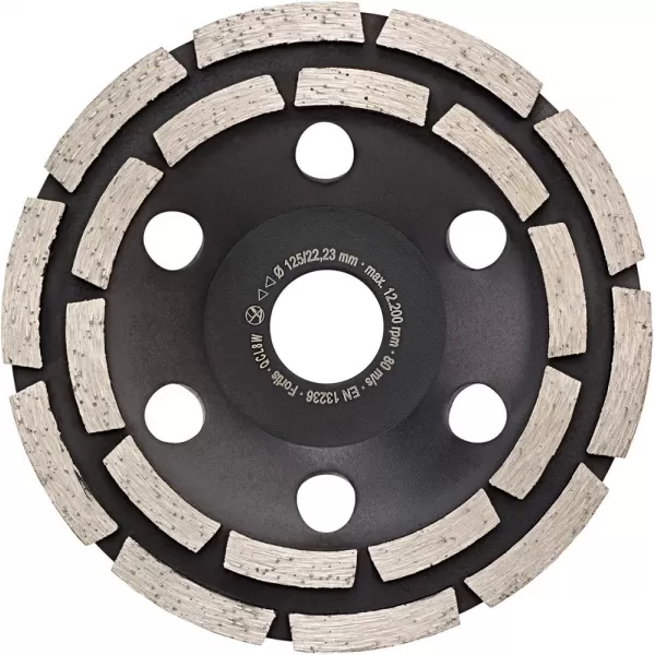 Diamantový brusný talíř Power Duo Ø 125 mm 2-řadový vrtání 22,2 mm FORTIS