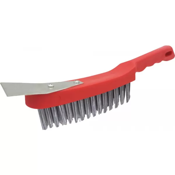Kartáč ruční ocelový drát, hladký plast.těleso se škrabákem 290 x 15 mm FORTIS