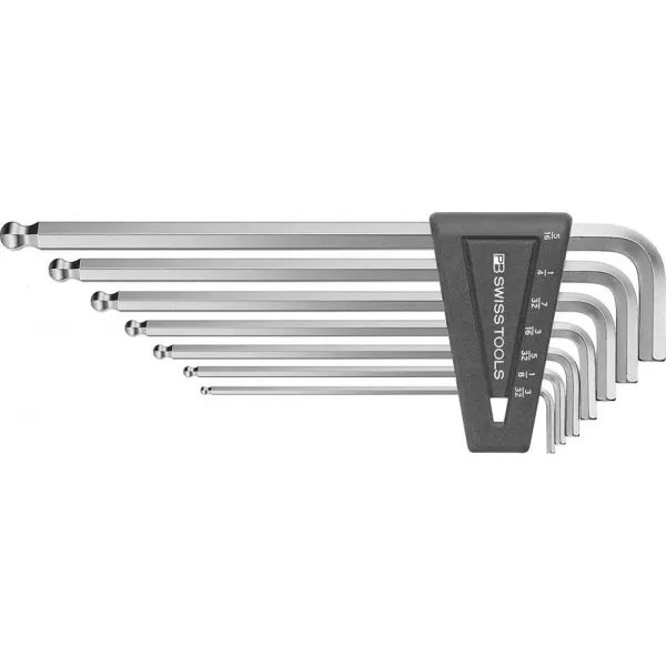 Sada imbusových klíčů Sada v plastovém držáku 7dílná 3/32-5/16" dlouhá Kul. hl. PB Swiss Tools