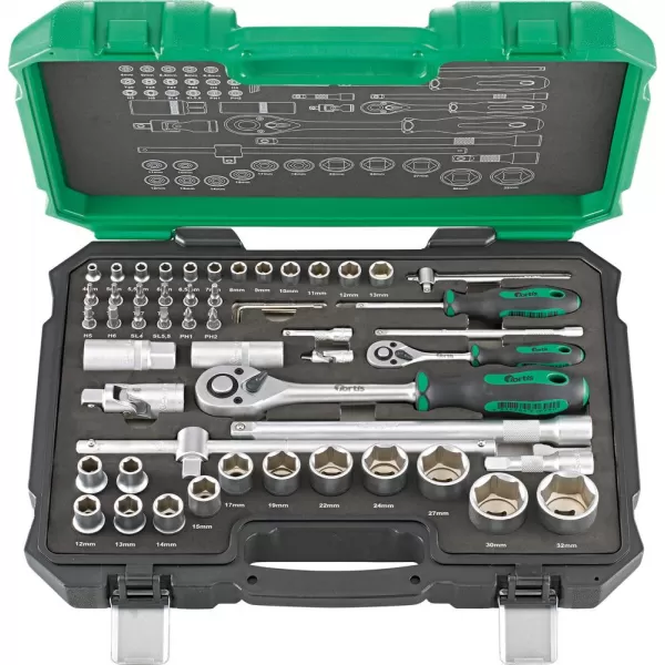 Gola sada 1/4" +1/2" 55díl. FORTIS