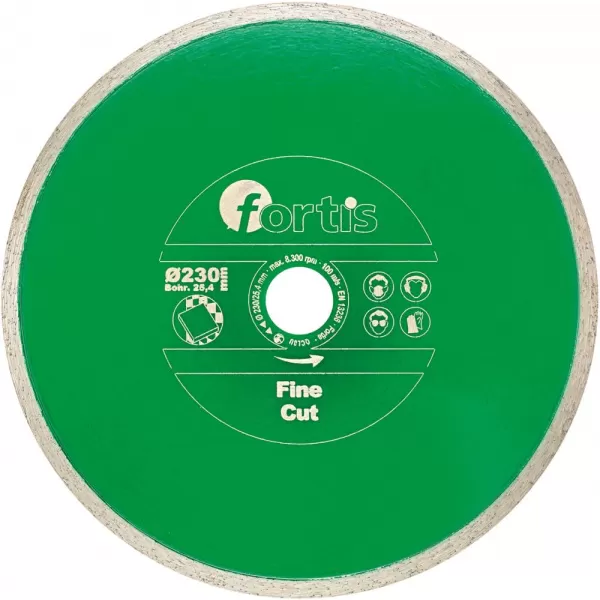 Diamantový Kotouč řezný jemný řez Ø 230 mm výška segmentu 8 mm vrtání 25,4 mm FORTIS
