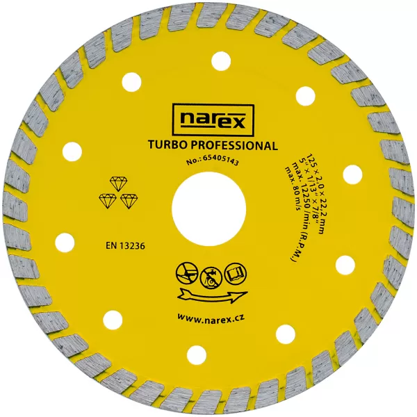 Diamantový kotouč 125mm Narex TURBO PROFESSIONAL univerzal