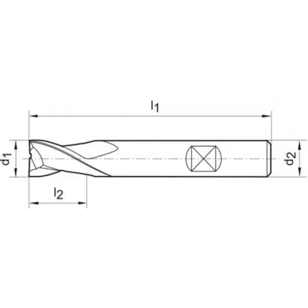 Stopková fréza krátká DIN6527 tvrdokov TiALN Z2 stopka HB 6mm GÜHRING