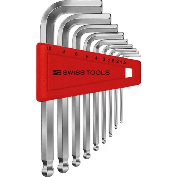 Sada imbus klíčů v plast.držáku 9 ks 1,5-10mm Kul.hlava PB Swiss Tools