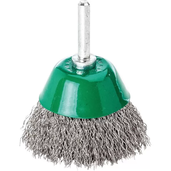 Plošný kartáč se stopkou nerez vlnitý 50x0,3mm Lessmann