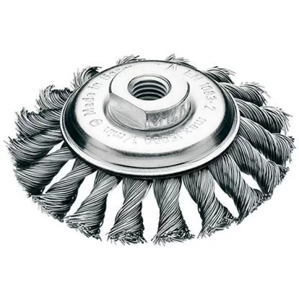 Kužel.kartáč ocel.drát 100x12mm,splét.0,5mm Lessmann