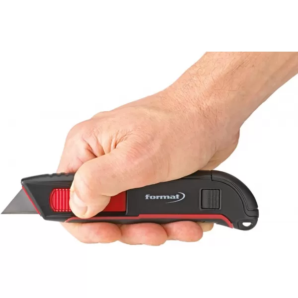 Bezpečnostní nůž aut. zpětné vtažení čepele včet. 2 čepelí FORMAT