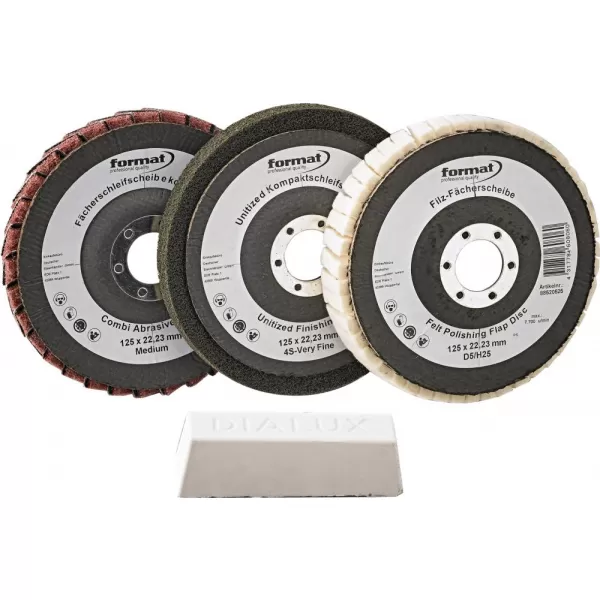 Sada na leštění ve 3 definovaných krocích s pastou, 4 kusy FORMAT