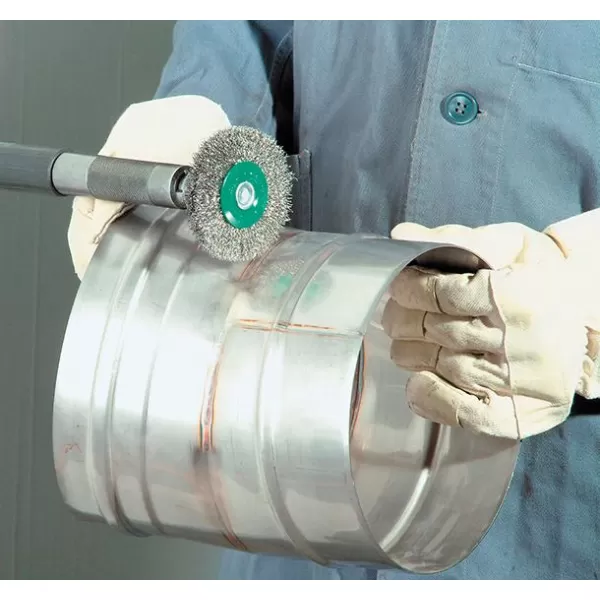 Kartáč kulatý stopkový nerez vlnitý 50x0,3mm Lessmann