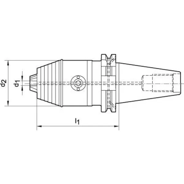 Krátké sklíčidlo DIN69871 ADB R/L 1,5-16mm SK 40 FORTIS