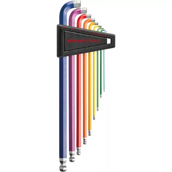 Sada imbus klíčů v plastovém držáku 9dílná1,5-10 90-100stupňů Rainbow PB Swiss Tools
