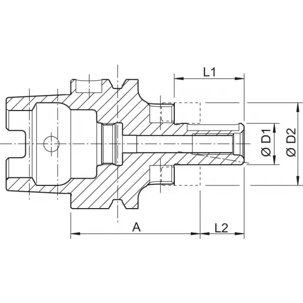 Kombinovaný unášeč pro nástrčné frézy DIN69893A HSK-A63 16x100mm FORTIS