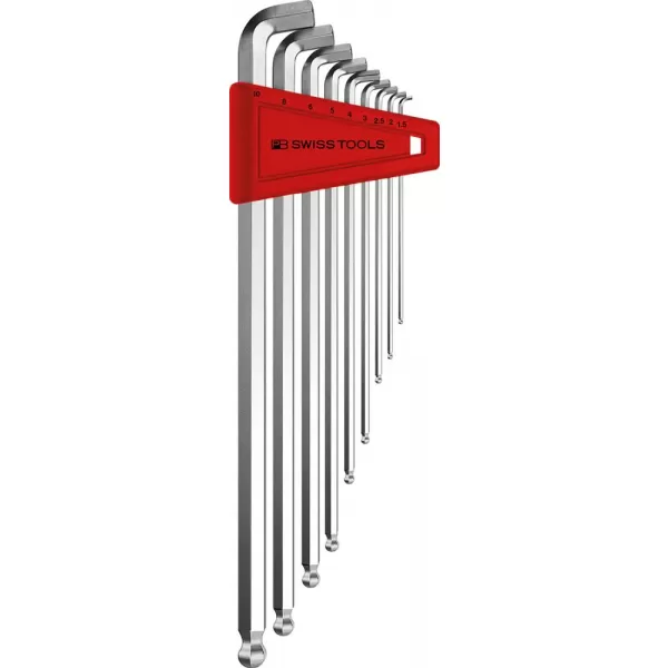 Sada imbus klíčů v plast.držáku 9 ks 1,5-10mm 100 stup. Kul.hlava PB Swiss Tools