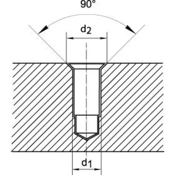 Krátký stupňovitý vrták HSS TiN Otvor na závity 90° M3 GÜHRING