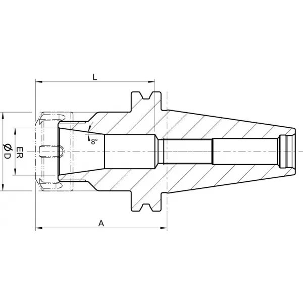 Kleštinový upínač DIN69871AD SK40-ER16 FORMAT GT