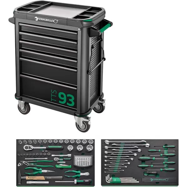 Vozík na nářadí, naplněný 93/130 130dílná Stahlwille