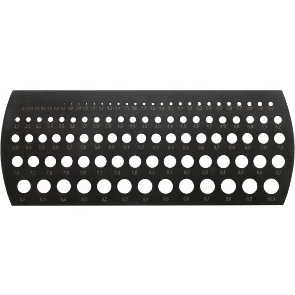 Milimetrová šablona na otvory 0,1-10mm/ 0,1mm FORMAT