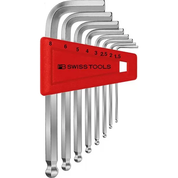 Sada imbus klíčů v plast.držáku 8 ks 1,5-8mm Kul.hlava PB Swiss Tools