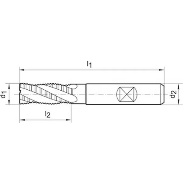 Hrubovací fréza krátká DIN844 HSS-Co5-PM TiALN typ NR 6mm FORMAT