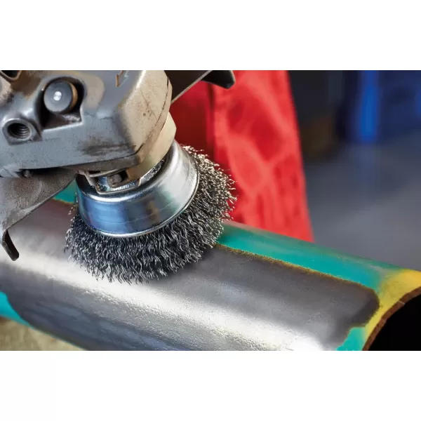 Kartáč hrncový ocel.drát vlnitý 100x0,35mm Lessmann