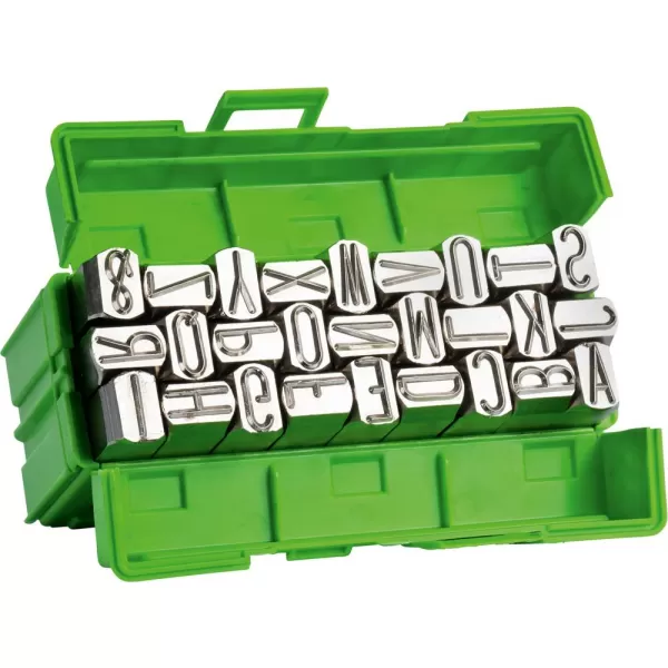 Sada raznice s písmeny poniklování, výška písma 3mm TURNUS