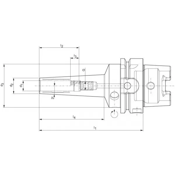 Hydro upínač HPH 3° DIN69893A HSK-A63 10mm WTE