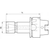 Mini kleštinový upínač ER DIN69893A HSK-A63 22x100mm FORTIS