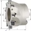 Hlava pro rohovou frézu 90° Z7 vnitřní chlazení D63mm pro SOMT09