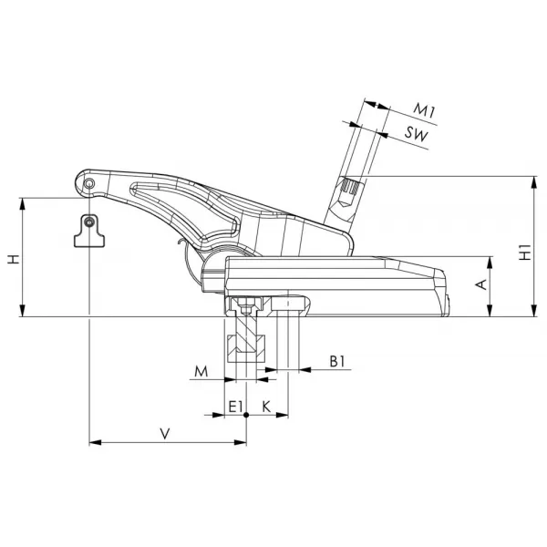 Páková upínka posuvná 7600-30 M16x18 AMF