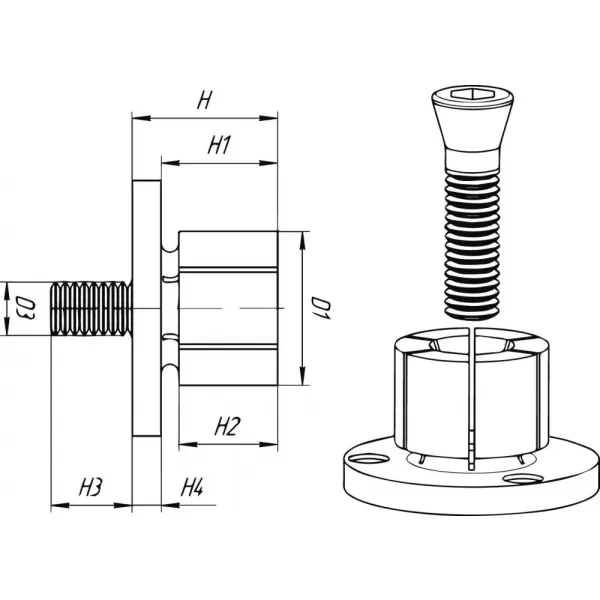 Upínací trn PA M2x7,40mm MITEE-BITE