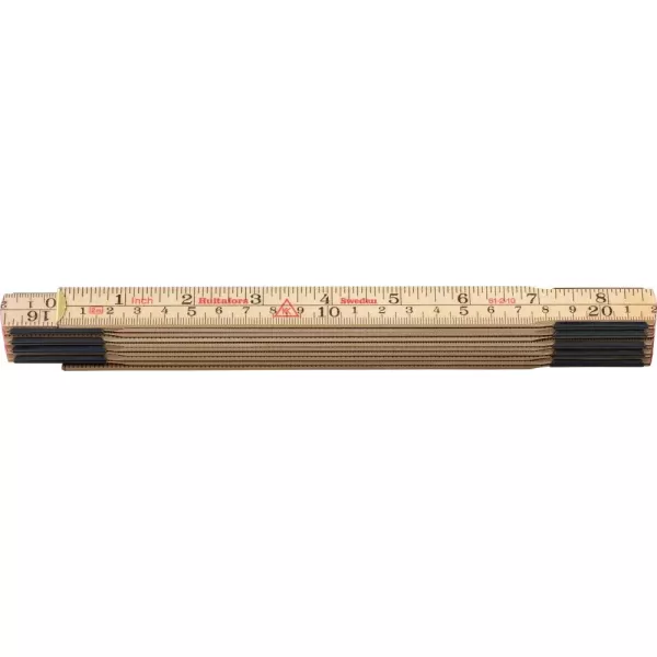 Skládací metr Birke 2mx17mm přírodní dělení palce/mm Hultafors