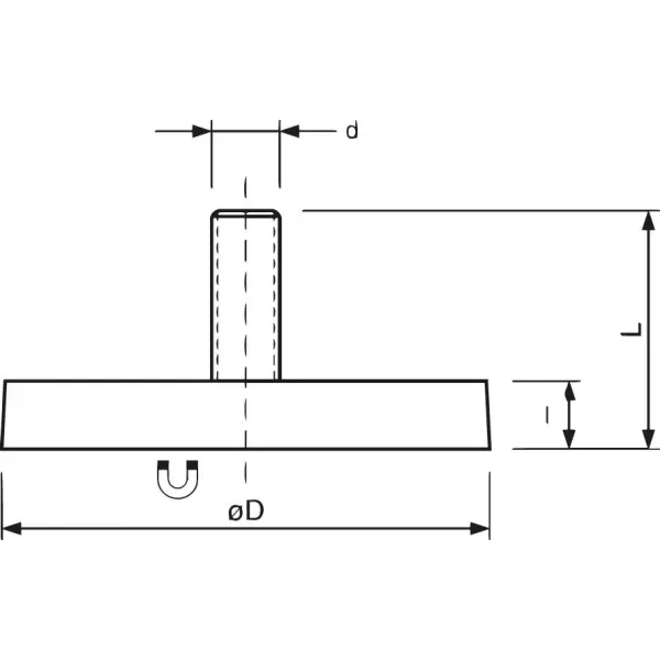 Magnetický plochý chapač 22mm s kolíkem M4/pryž FORMAT