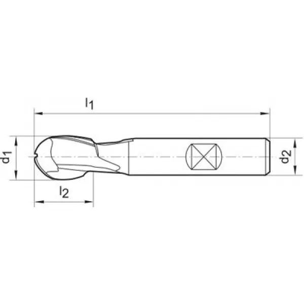 Rádiusová fréza krátká DIN327 HSSCo8 TiALN typ N 2mm FORMAT