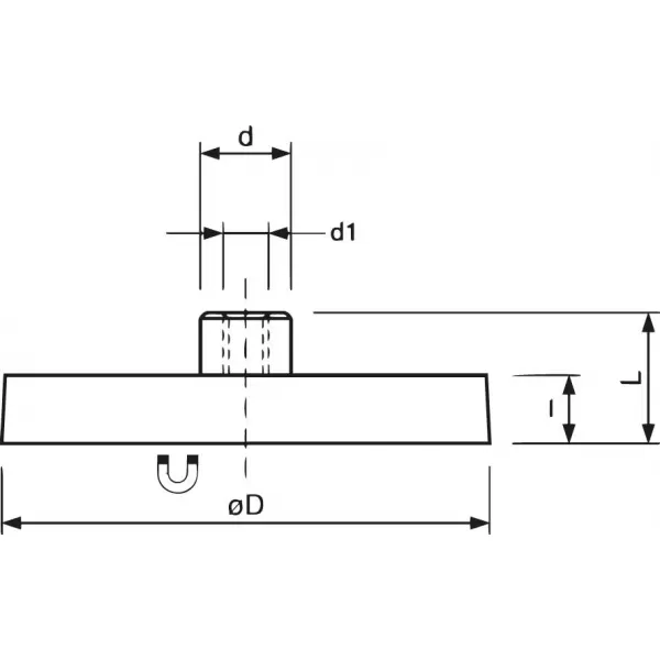 Magnetický plochý chapač 22mm s pouzdrem M4/pryž FORMAT