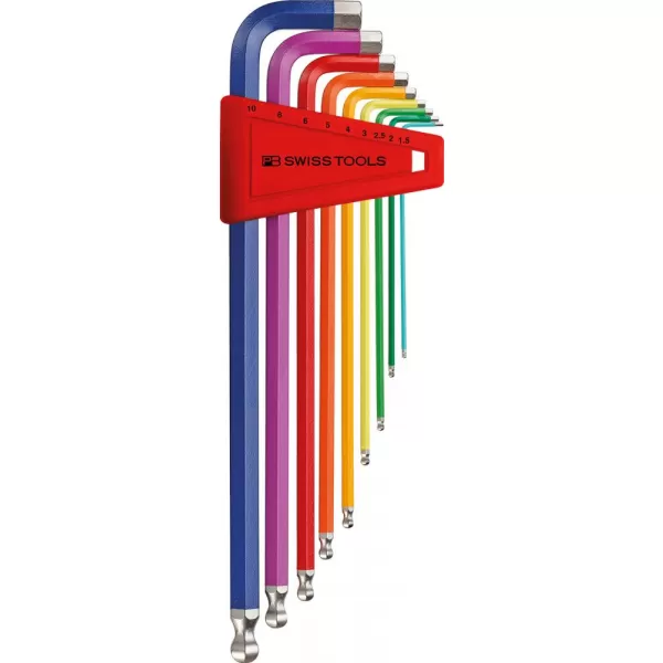 Sada imbus klíčů v plast.držáku 9 ks 1,5-10mm Rainbow Kul.hlava PB Swiss Tools