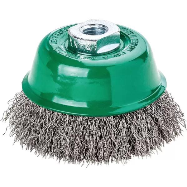 Kartáč hrncovýV4A M14 vlnitý 65x0,3mm Lessmann