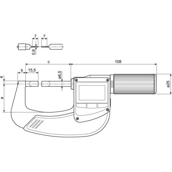 Mikrometr digitální, čepelové měřicí plochy 40 EWRi-S 50-75mm MAHR